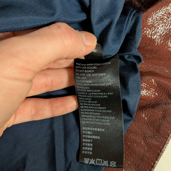 Faux Patent Leather Skirt, Maeve by Anthropologie, Burgundy - Picture 7 of 8